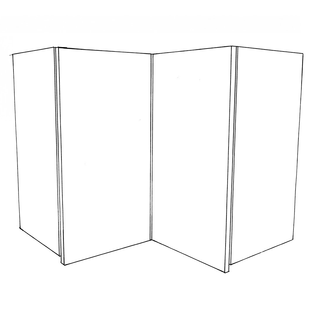 Wall Corner Cabinet Lefthand Hung 310mm or 370mm Deep